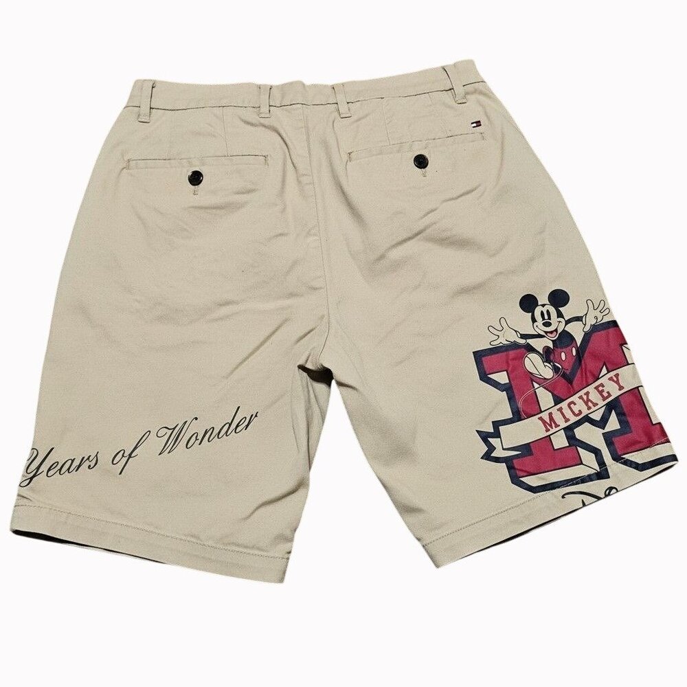 Disney X Tommy Hilfiger Mickey Mouse Flex Chino Shorts Beige Size 31 - Picture 3 of 12